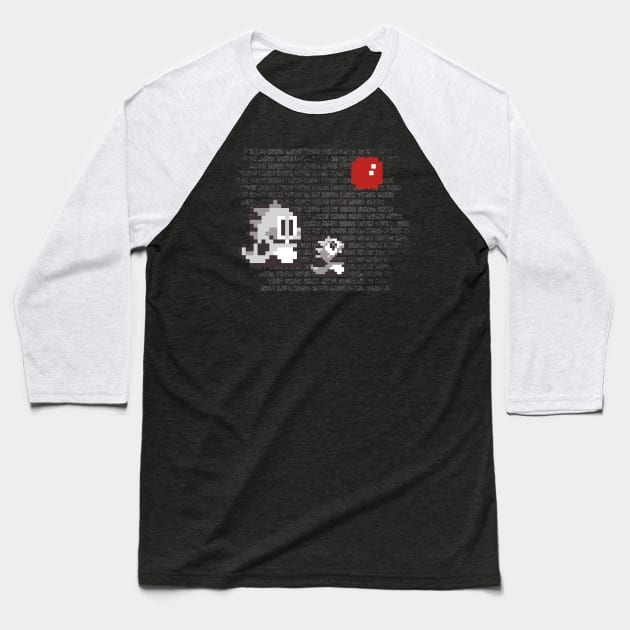 Bubble Banksy Baseball T-Shirt by StrangeAsAngels